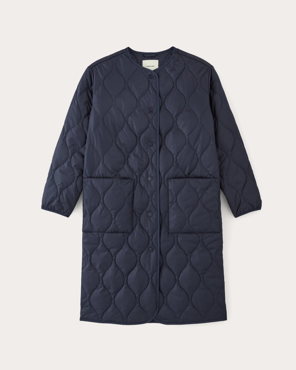 The Long Quilted Liner | Navy - Image 2