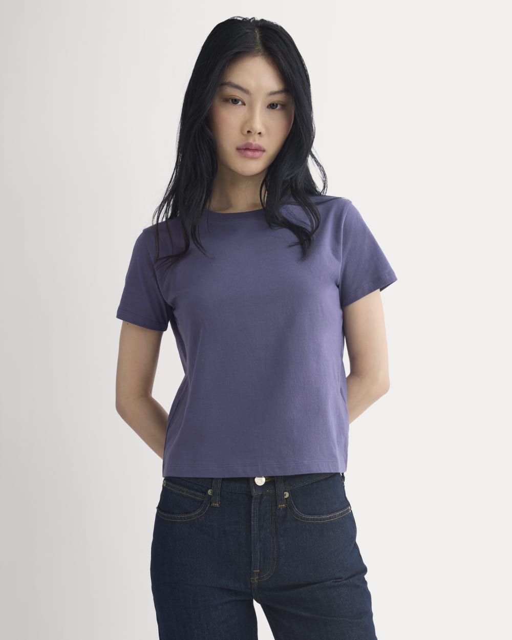 The Box-Cut Tee in Essential Cotton | Graystone | No Pocket