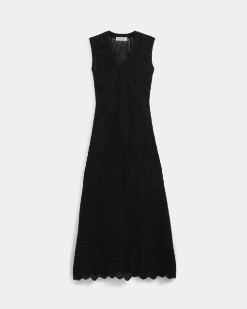 Alternative view of Lace Knit Maxi Sweater Dress | Black