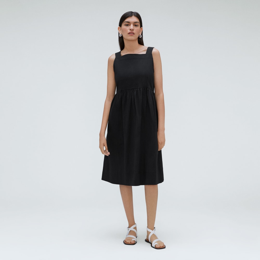 The Seersucker Midi Dress | Black - Image 2