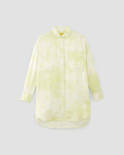 Alternative view of The Everlane x Marques' Almeida Satin Tie-Dye Shirt | Seafoam Tie-Dye
