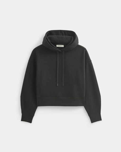 Alternative view of Cropped Luxe Fleece Hoodie | Black