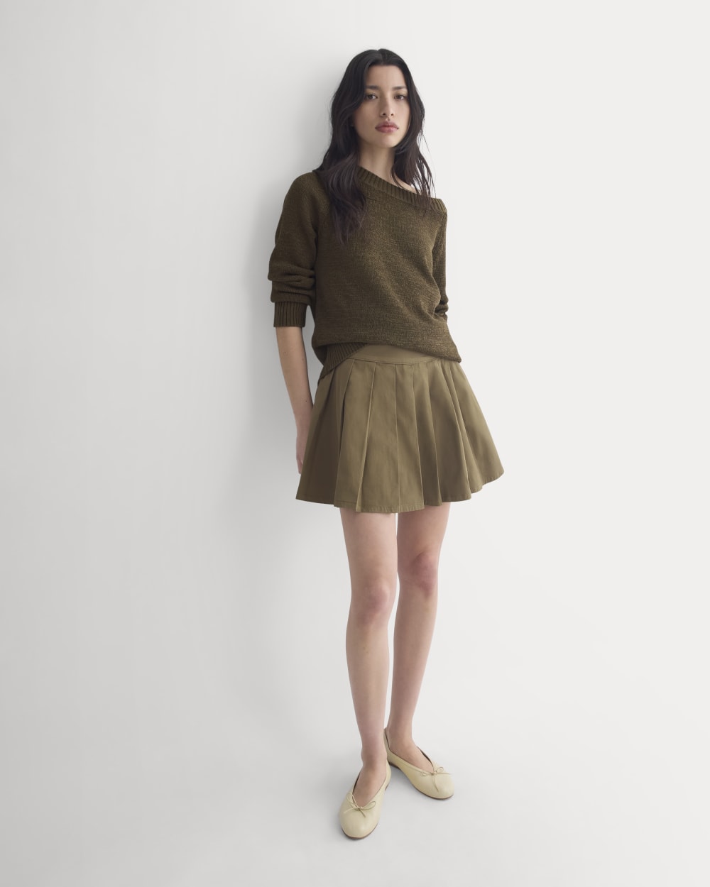Utility Pleated Mini Skirt | Olive - Image 5