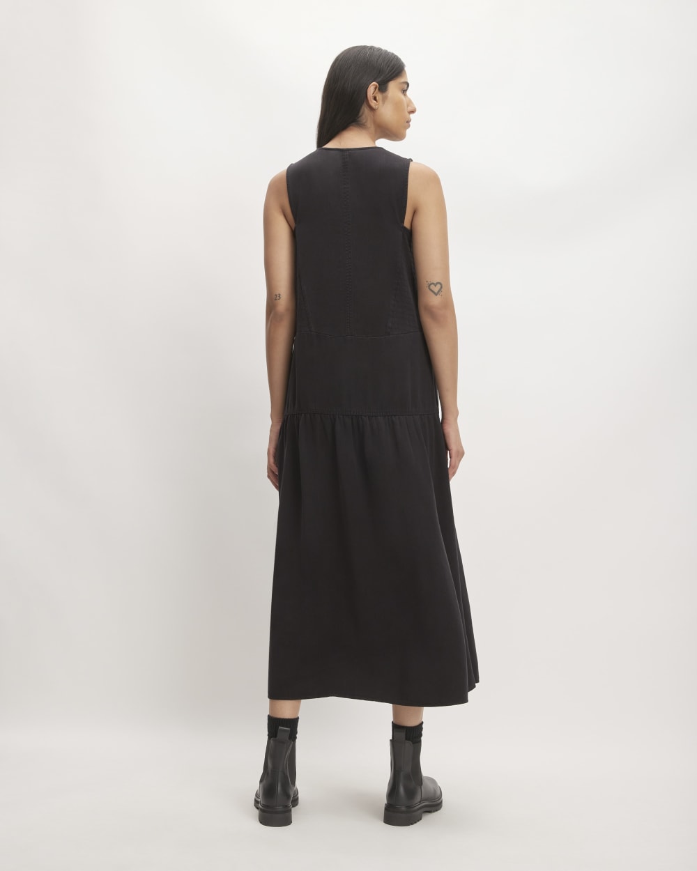 The TENCEL™ V-Neck Dress | Black - Image 4