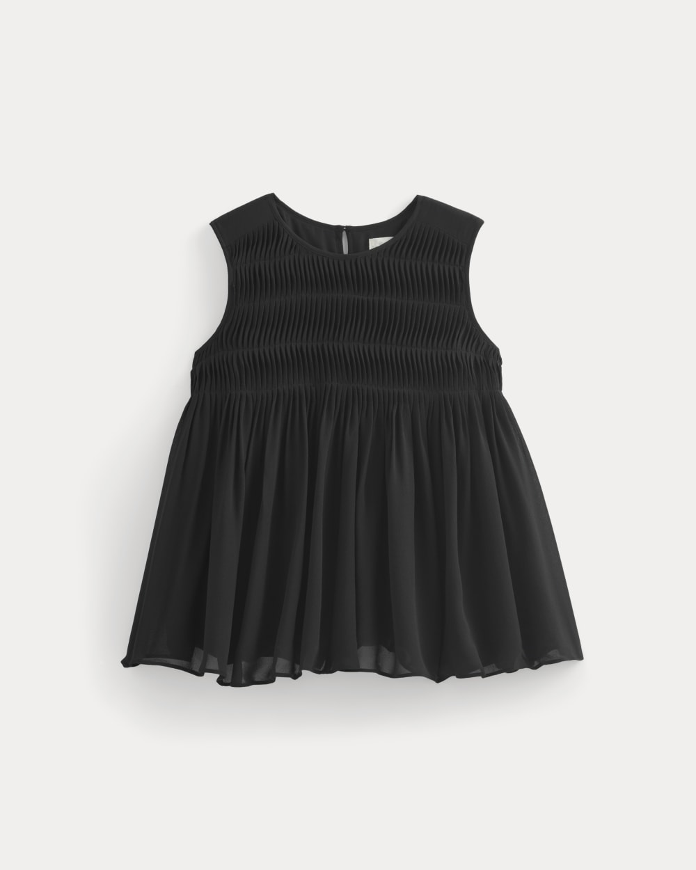 Twisted Pleat Tank in Silk Georgette | Black - Image 2
