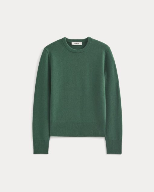 Alternative view of Cashmere Slim Crew Sweater | Hunter Green