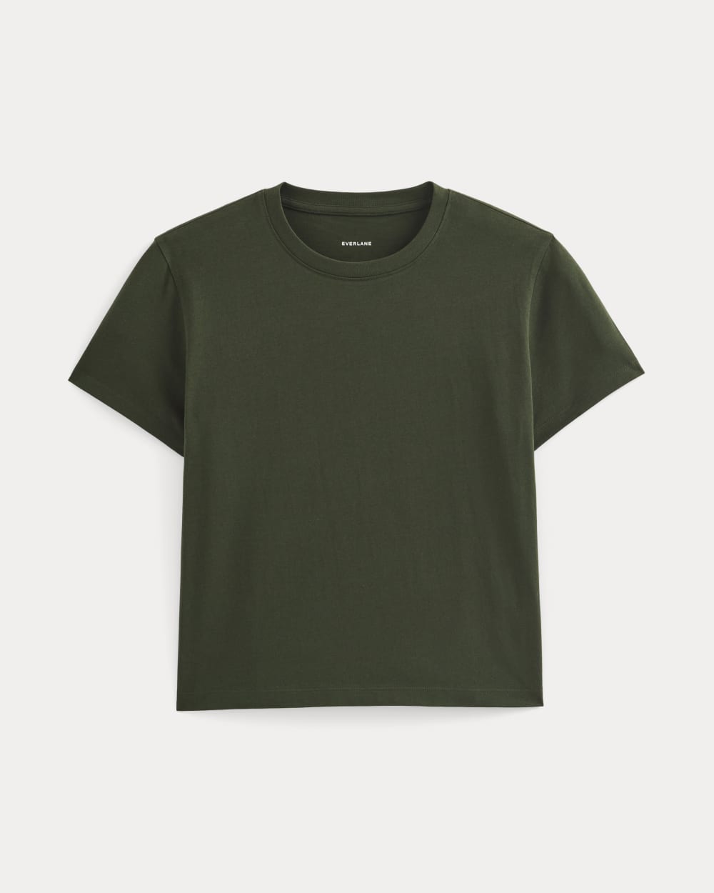 The Box-Cut Tee in Essential Cotton | Dark Green | No Pocket - Image 2