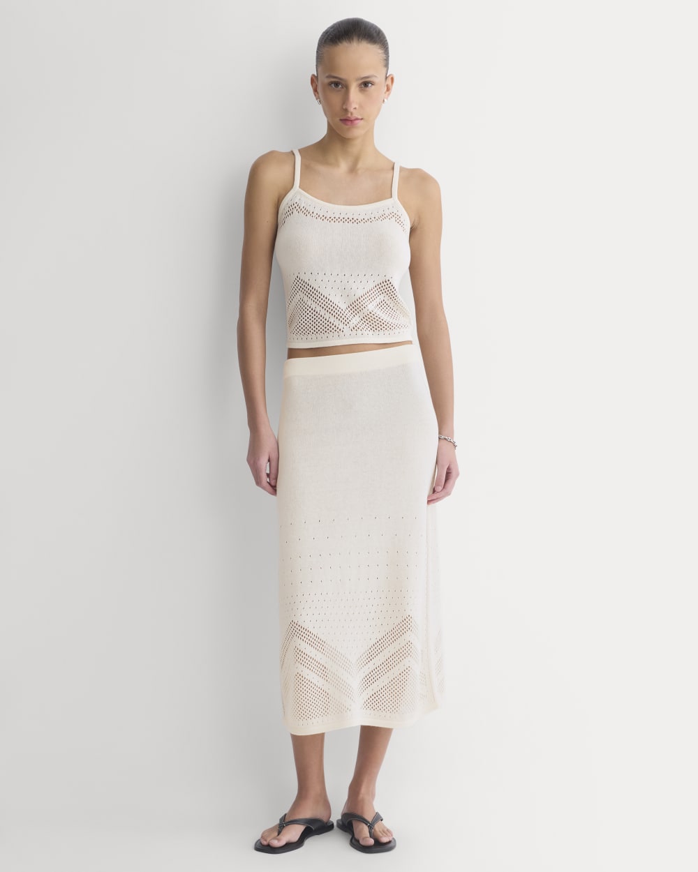 Lace-Knit Cami | Bone - Image 4