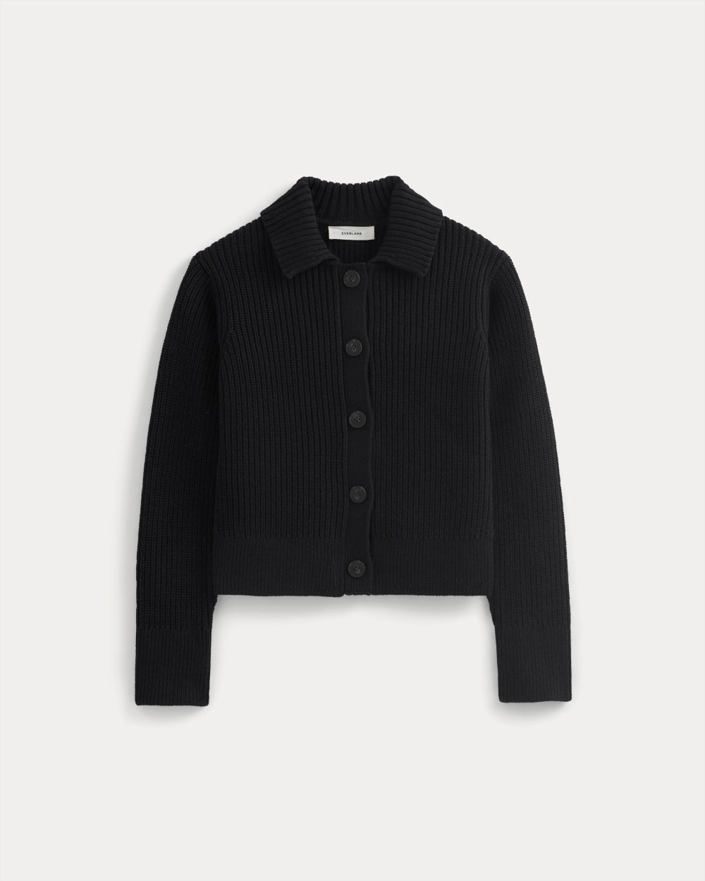 Shrunken Cardigan in Everyday Cotton | Black - Image 2