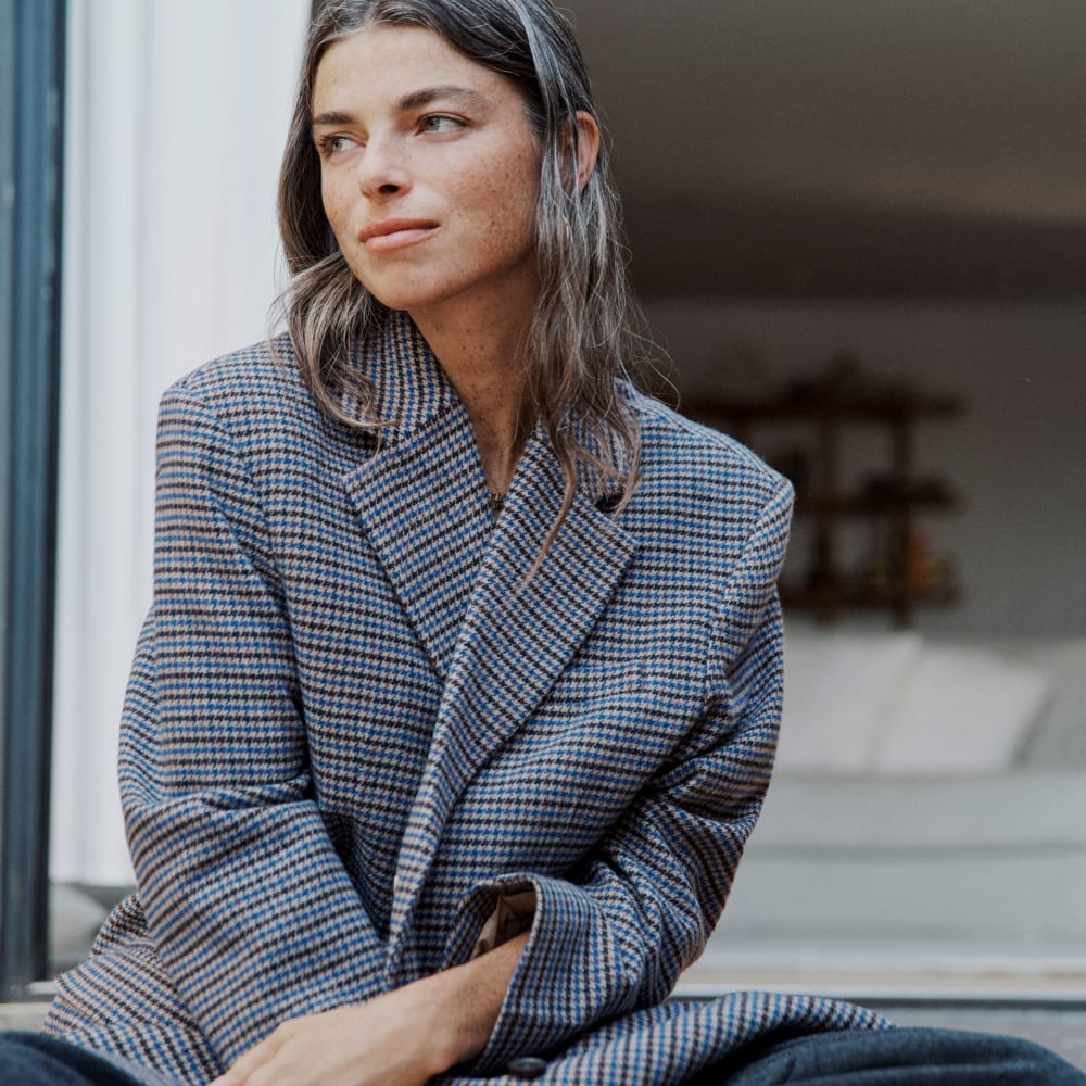 The ReWool® '80s Blazer | Blue / Brown Houndstooth - Image 6