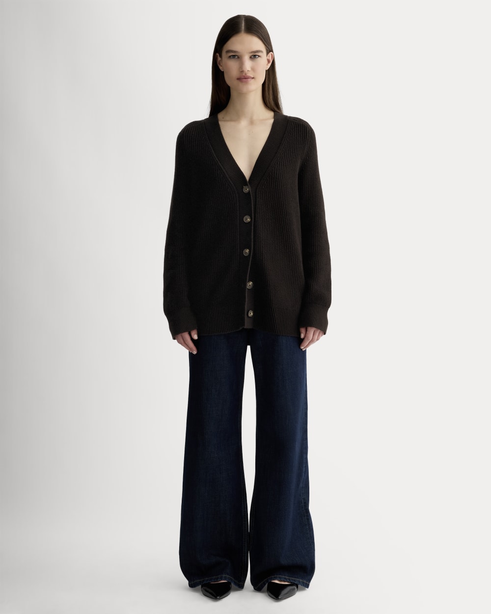 The Long Cocoon Cardigan | Black - Image 3