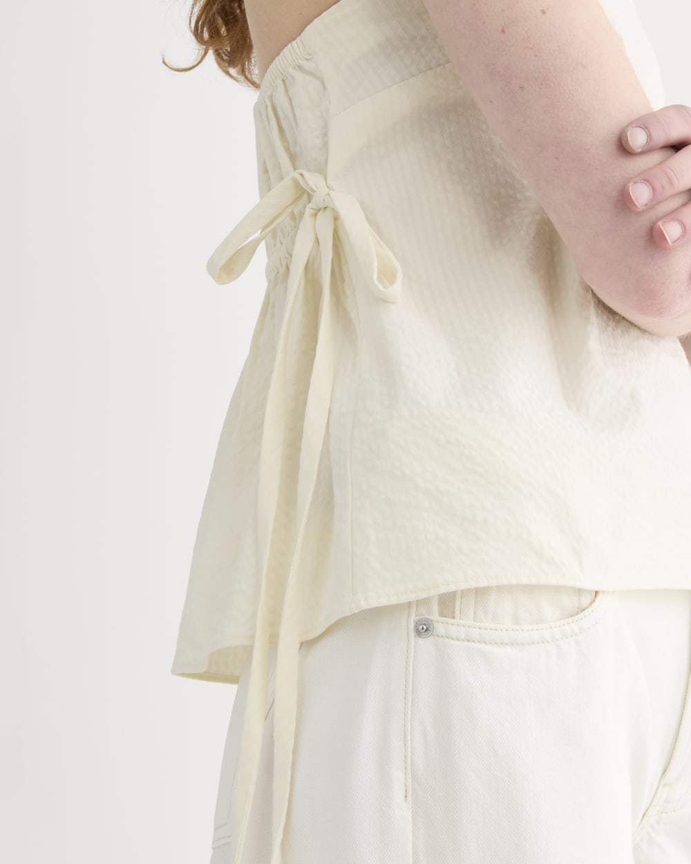 The Seersucker Tube Top | Bone - Image 4