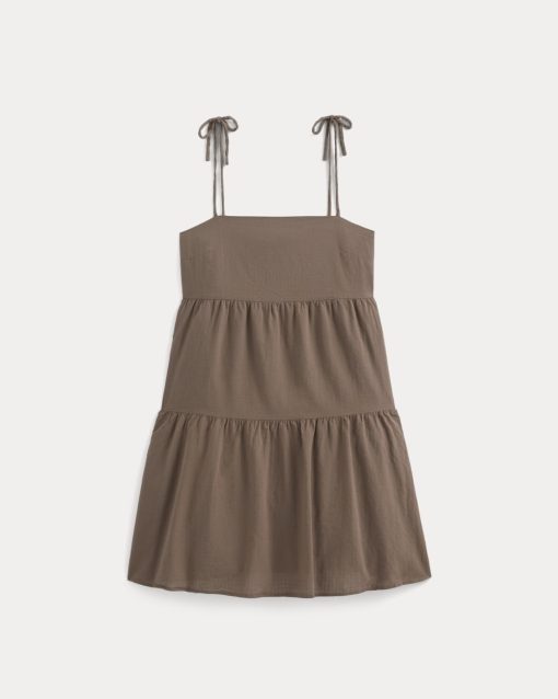Alternative view of The Gauze Mini Tiered Dress | Mocha