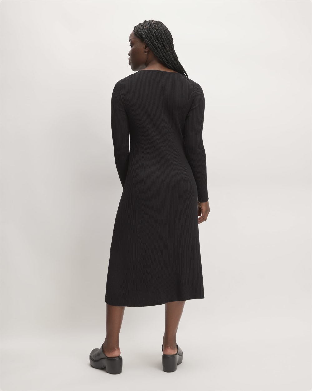 The Ribbed Scoopneck Dress | Black - Image 6