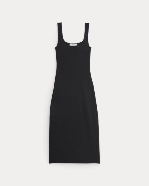 Alternative view of Knit Square-Neck Midi Dress | Black
