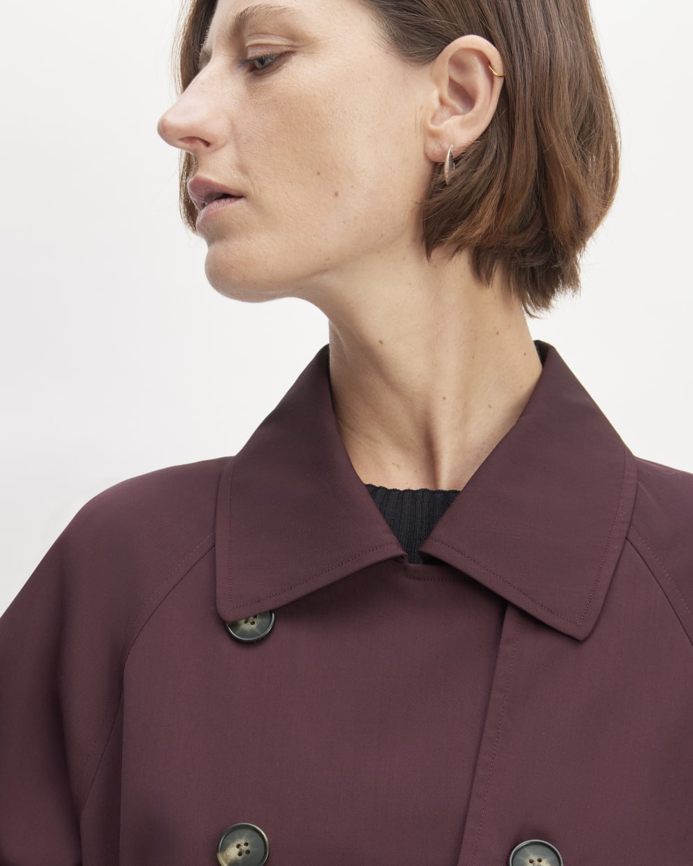The Italian Wool Modern Trench | Burgundy - Image 3