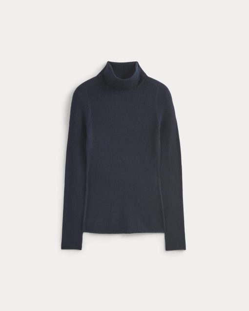 Alternative view of The Turtleneck in Ultrasoft Merino | Rich Navy