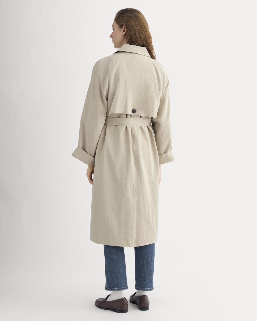 Drapey Twill Trench | Trench Coat Khaki - Image 5