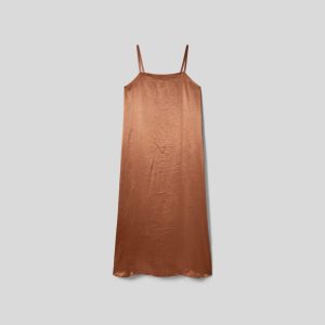 Alternative view of The Satin Square-Neck Slip Dress | Carob Brown