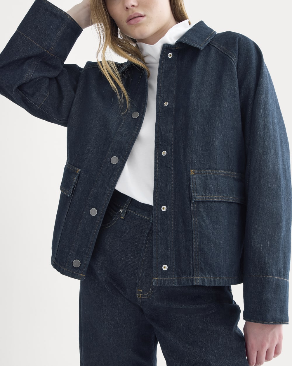 Cropped Denim Jacket | Garment-Dyed Indigo - Image 4