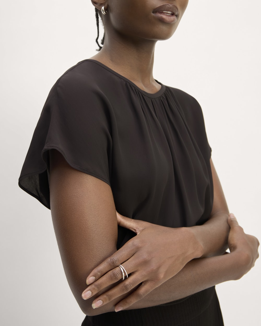 The Gathered Neck Top | Black - Image 4