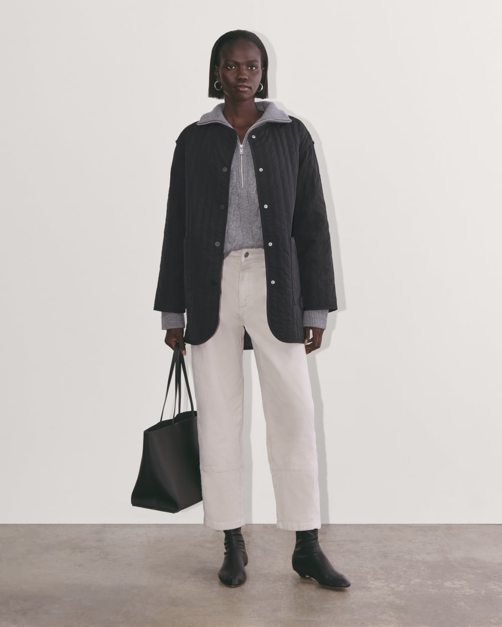 The Midi Quilted Liner | Black - Image 5