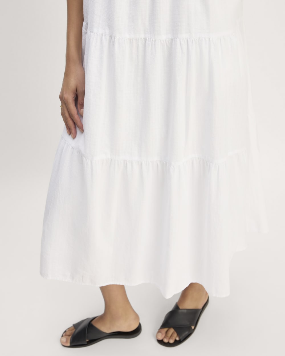 The Gauze Tiered Dress | White - Image 5