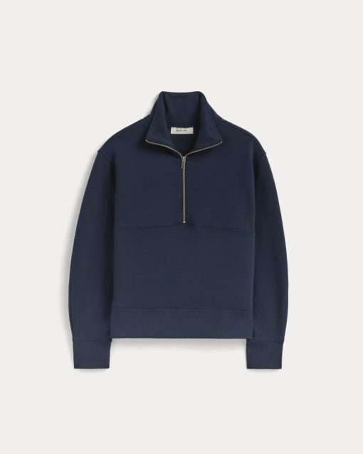 Alternative view of Luxe Fleece Half-Zip Sweatshirt | Navy