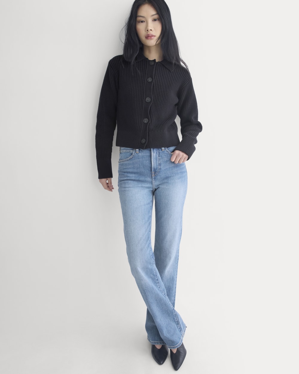Shrunken Cardigan in Everyday Cotton | Black - Image 5