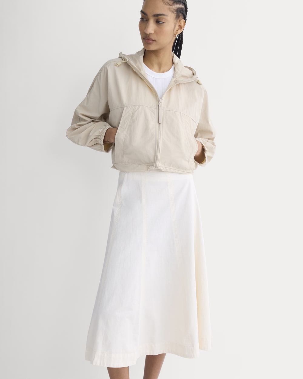 Seamed Midi Skirt | Bone - Image 4