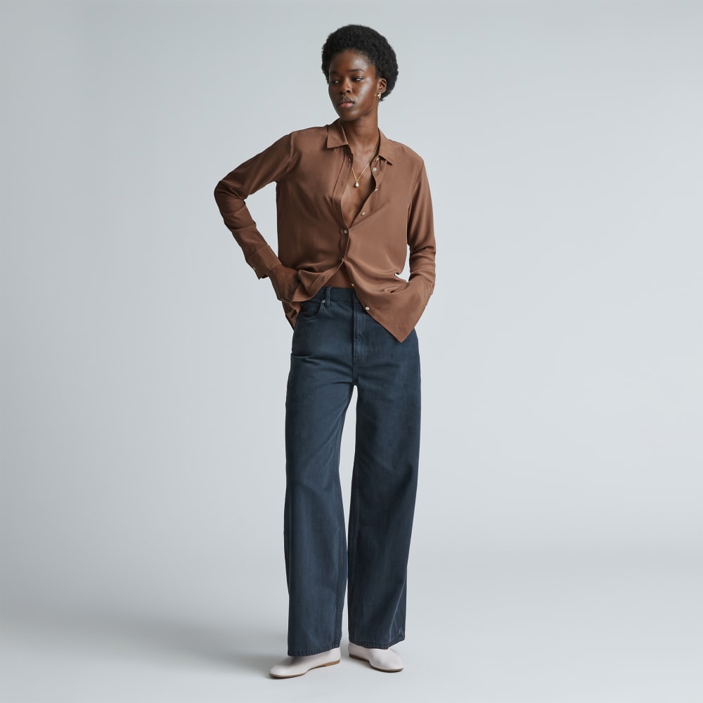 The Must-Have Shirt in Washable Silk | Carob Brown - Image 6
