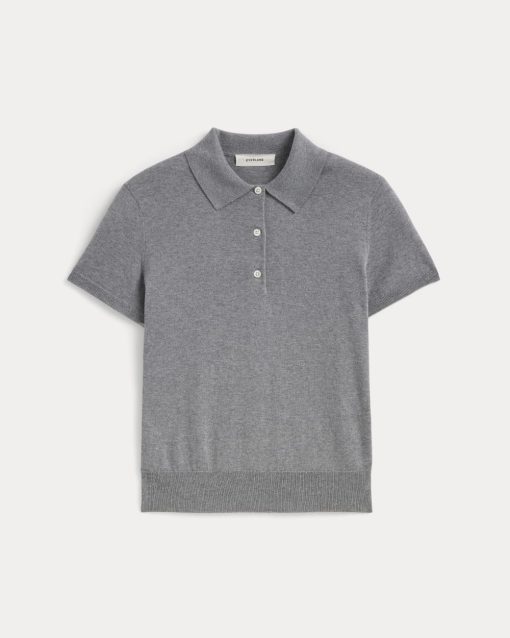 Alternative view of The Polo in Cotton Cashmere | Heather Charcoal