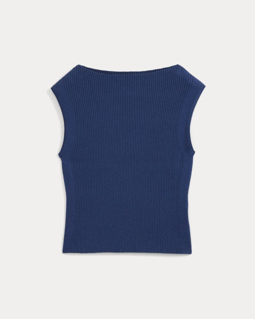 Alternative view of Boat-Neck Ribbed Knit | Estate Blue