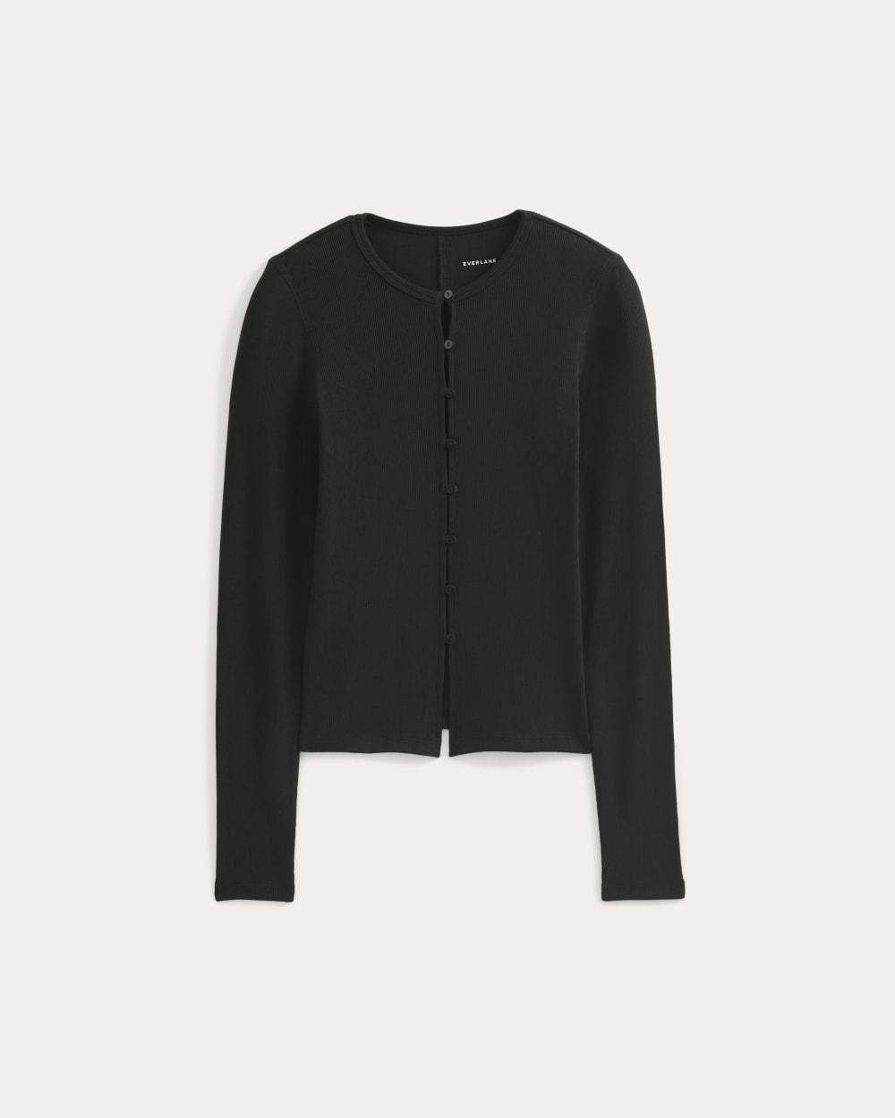 Luxe Rib Button-Up Top | Black - Image 2