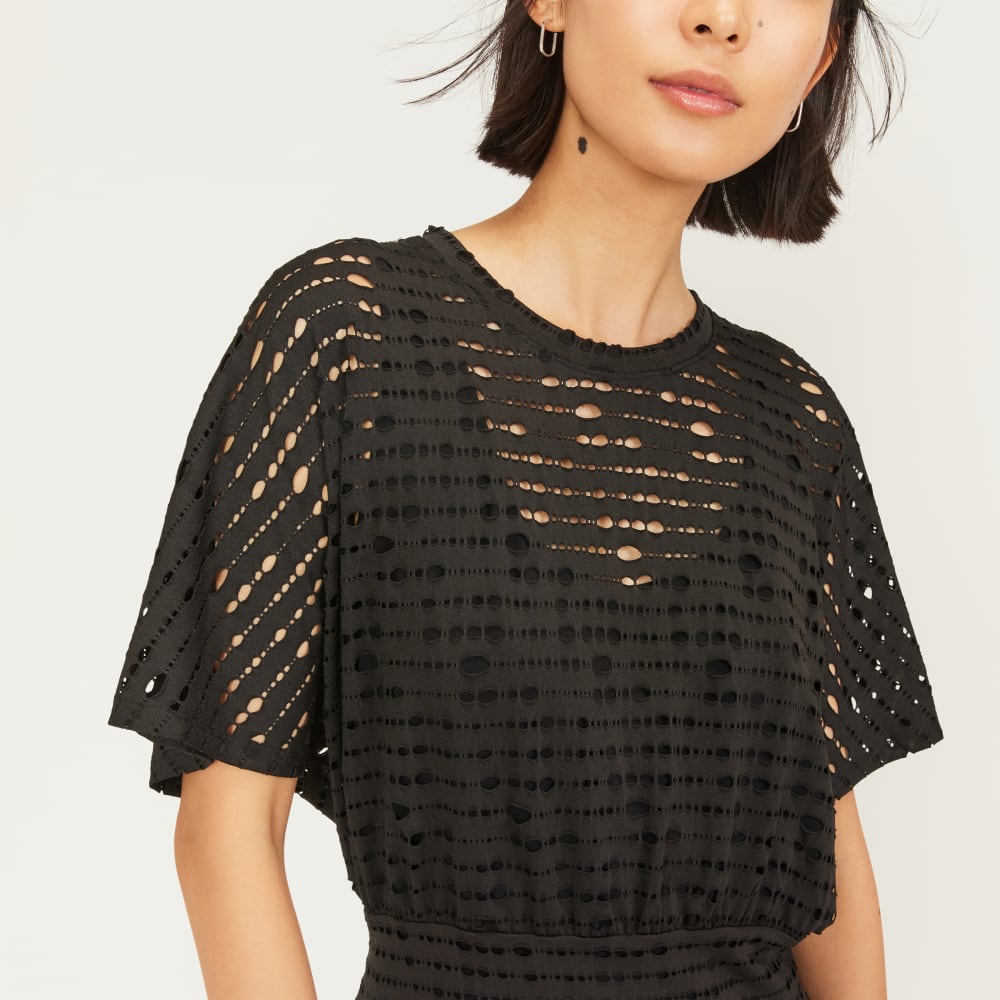 The Eyelet Waisted Dress | Black - Image 4