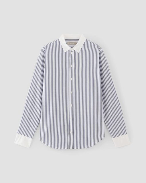Alternative view of The Must-Have Shirt in Silky Cotton |  Mariner Blue / White Stripe