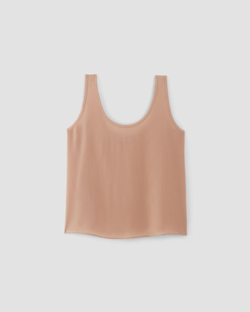 Alternative view of The Scoop Tank in Washable Silk | Blush Pink