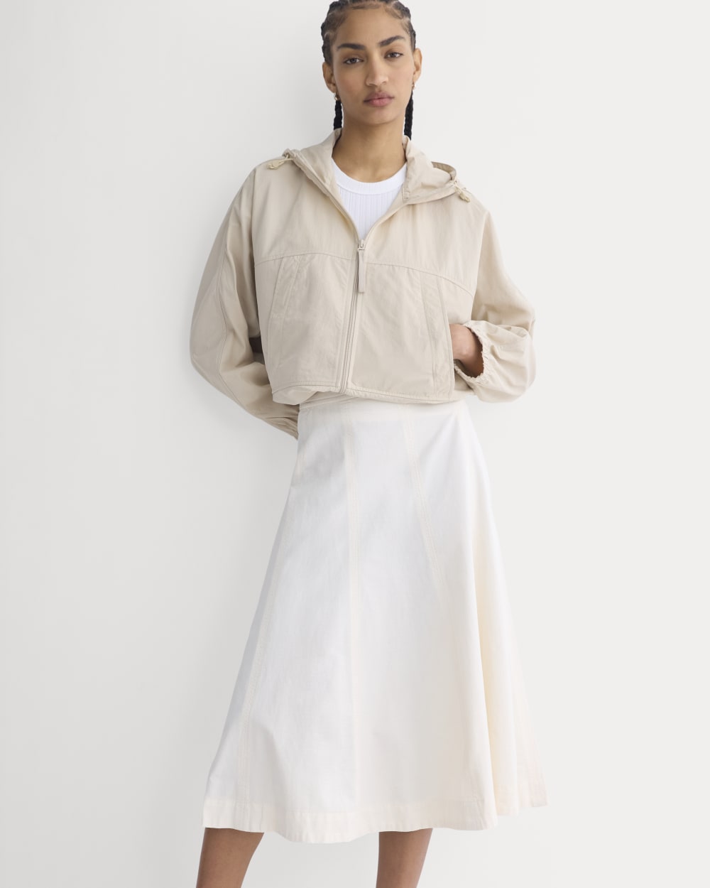Seamed Midi Skirt | Bone - Image 3