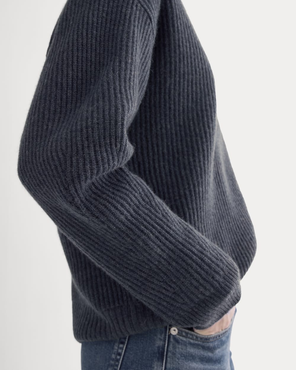 The Cocoon Crew in Wool Cashmere | Indigo - Image 4