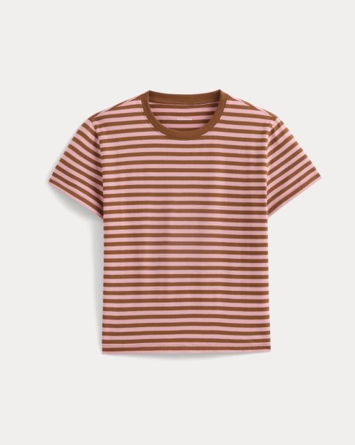 Alternative view of The Box-Cut Tee in Essential Cotton | Toffee/Pink | No Pocket