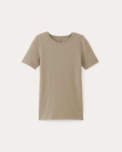 Alternative view of The Luxe Rib Crew | Heathered Tan