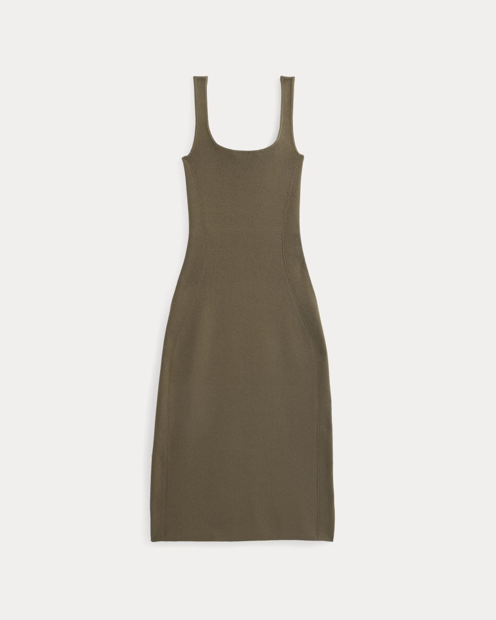 Knit Square-Neck Midi Dress | Deep Taupe - Image 2
