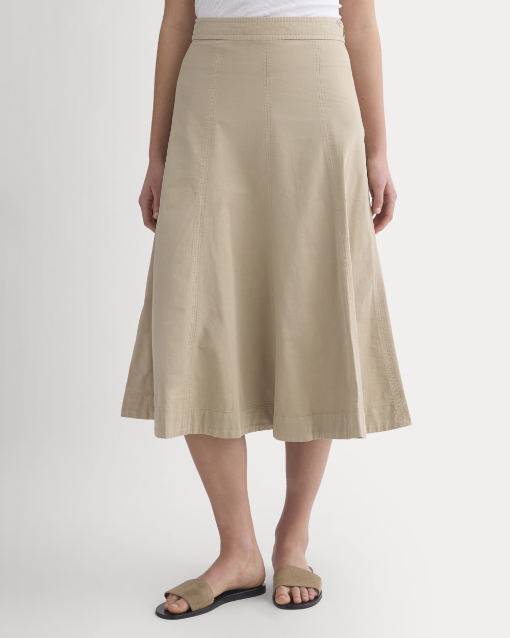 Seamed Midi Skirt | Trench Coat Khaki - Image 3