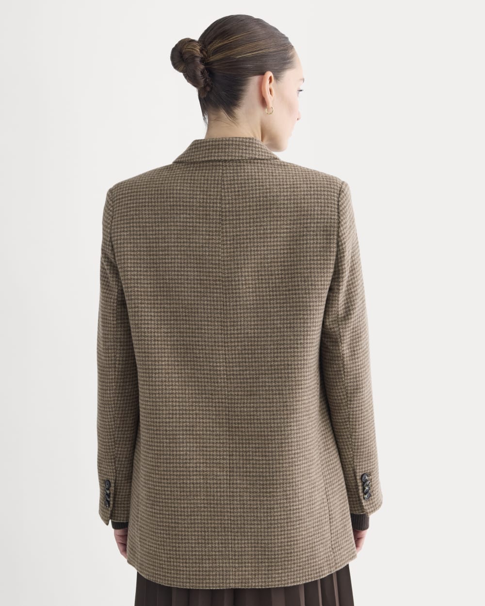 The Oversized Blazer in Wool | Brown Houndstooth - Image 5