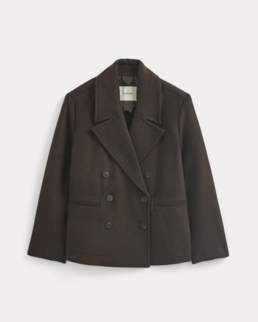 Alternative view of ReWool Short Peacoat | Dark Chocolate
