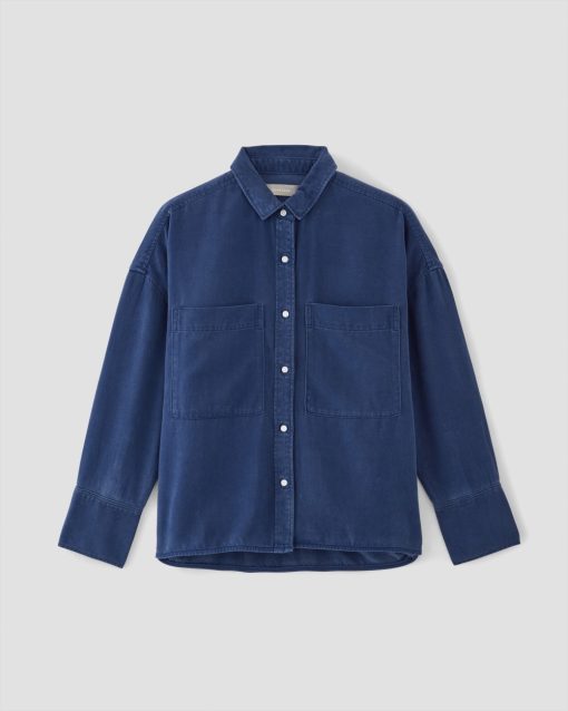 Alternative view of The Boxy Overshirt in Buttersoft | Bellwether Blue