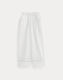 Alternative view of The Lace Trim Pant | White