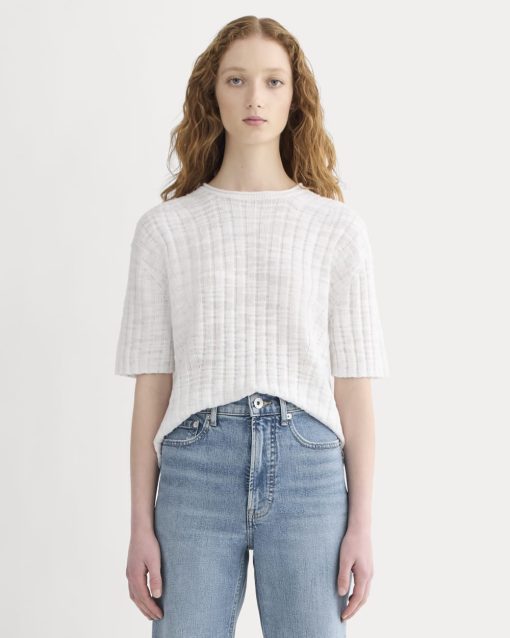 The Oversized Tee in Cotton Linen | White