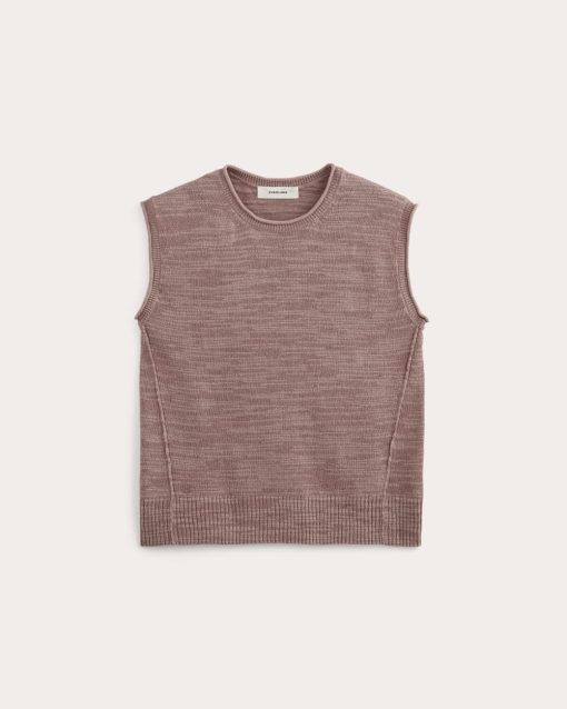 Alternative view of The Muscle Sweater in Cotton Linen | Rose Dusk