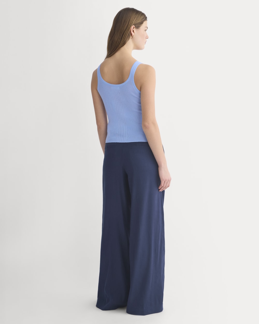 The Light Ribbed Cami in Ultrasoft Merino | Open Air Blue - Image 4
